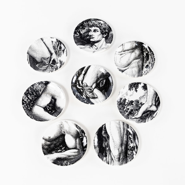 Piero Fornasetti, coasters, 8 st, "Adamo Ed Eva"