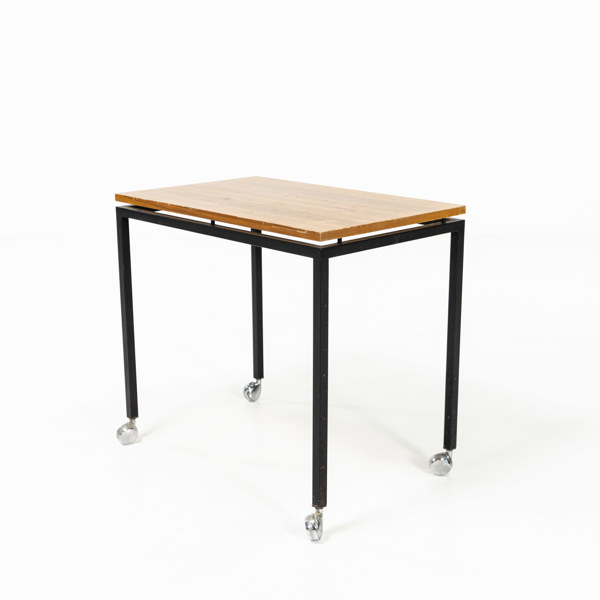 Sidobord, metall/teak, 60/70-tal, längd 63 cm