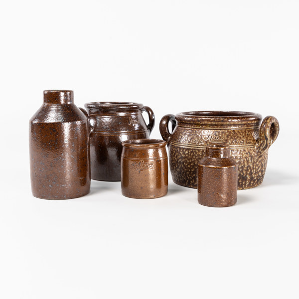 Stengodsföremål, 5 st, Raus, högsta 13 cm